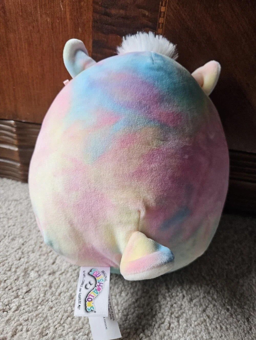 Squishmallows Pastel Rainbow Llama Plush in Pink Blue Cream